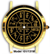 Ohm's Law Watch - black face