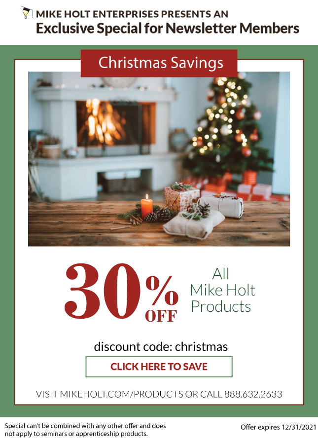 Christmas Savings, 30% off all Mike Holt Products. Discount Code: 'CHRISTMAS' Click Here to Save or Call 888.632.2633