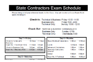 exam schedule